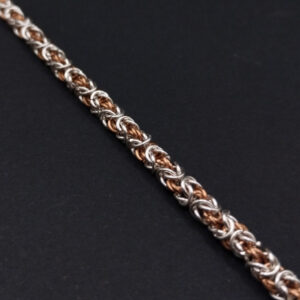 Filigranes zweifarbiges Byzantine Armband – 935 Silber & Bronze, handgefertigt