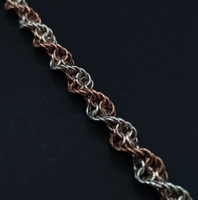 Helix Armband aus Silber und Bronze – einzigartiges zweifarbiges Design