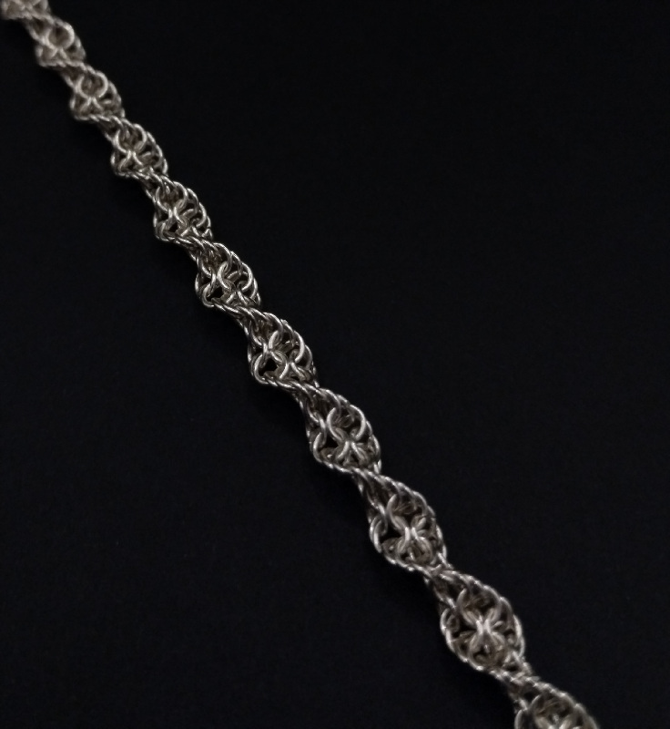 Filigranes 935 Silber Helix Armband – handgefertigte Eleganz