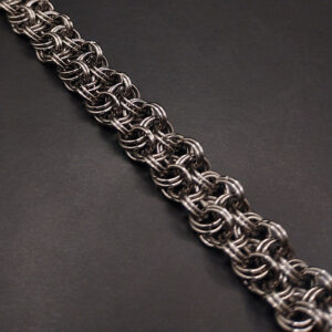 Kinged Vipera Berus Armband aus Edelstahl, handgefertigt, mit doppelt verstärktem verschlungenem Kettenmuster