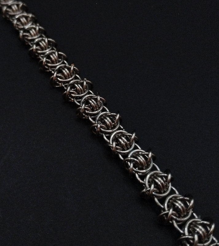 Odins Eye Armband aus Edelstahl, handgefertigtes Kettenmuster, inspiriert von nordischer Mythologie, symbolisiert Weisheit und Stärke