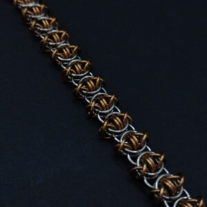 Odins Eye Armband aus Edelstahl und Bronze, handgefertigt, inspiriert vom Auge Odins, Symbol für Stärke und Weisheit