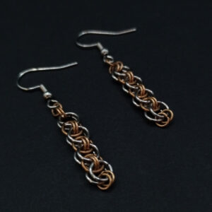 Minimalistische Bicolor Ohrringe aus Edelstahl und Bronze – modern und zeitlos