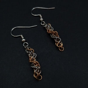 Minimalistische Bicolor Ohrringe aus Edelstahl und Bronze – modern und zeitlos