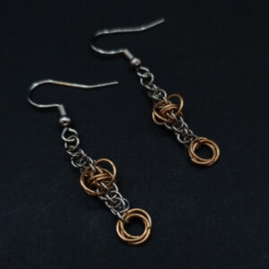 Minimalistische Bicolor Ohrringe aus Edelstahl und Bronze – modern und zeitlos